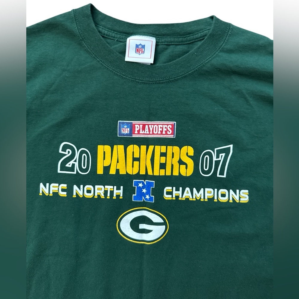 Green Bay Packers 2007 NFC North Champs‎ T-Shirt Men’s Size XL Green Y2K NFL